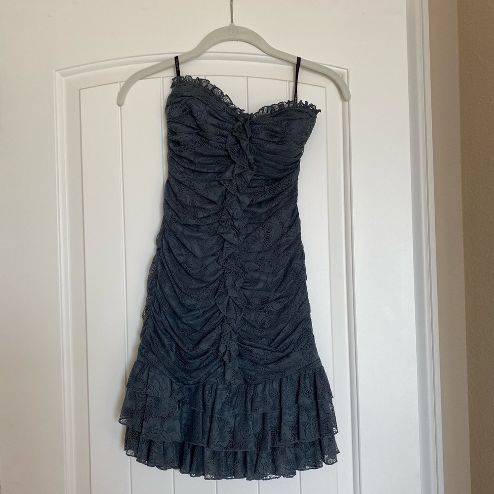 Ruffle Bebe Dress Blue